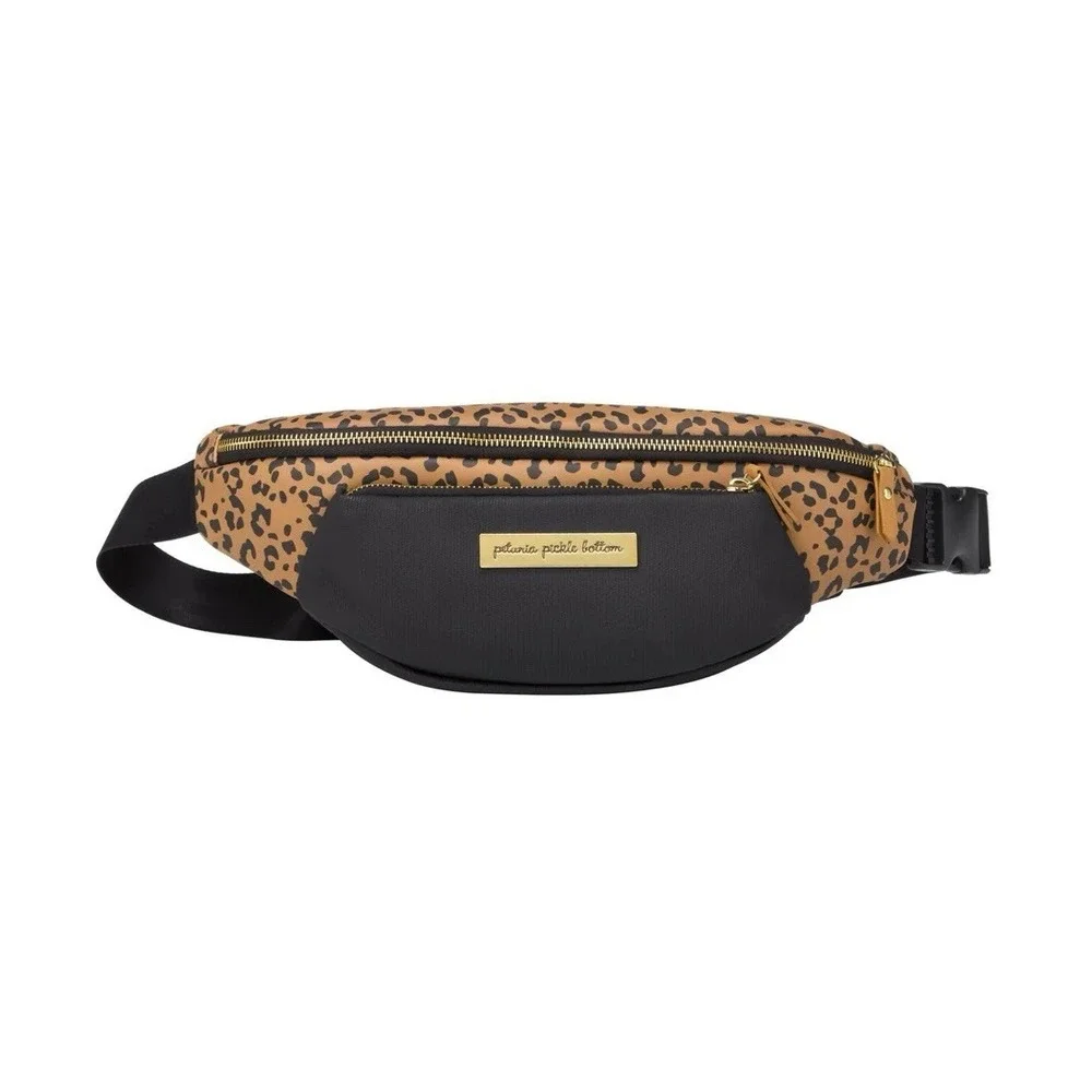 Petunia Pickle Bottom All Around Belt Bag‎ Leopard Print Black/Gold NWT